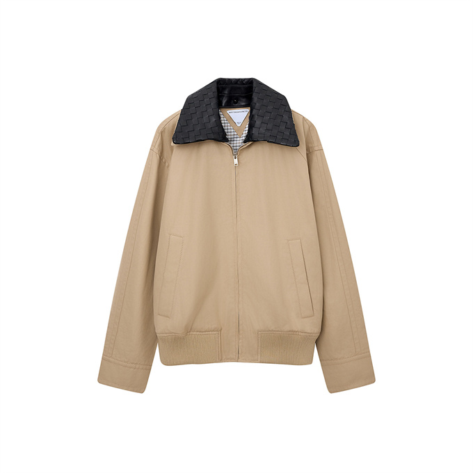 9a+ quality bottega veneta woven leather collar bomber jacket